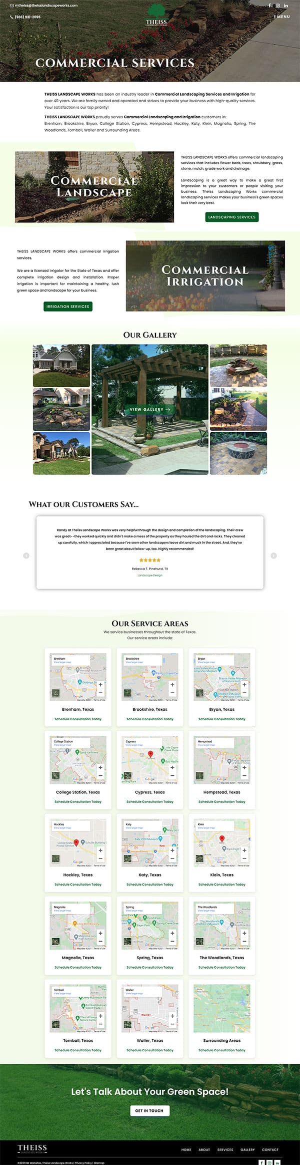 Theiss Landscape Works Commercial Services Page