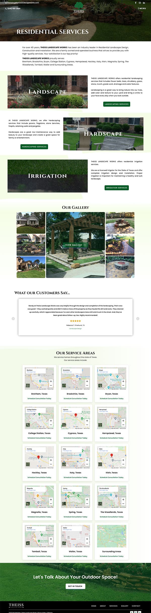 Theiss Landscape Works Residential Services Page
