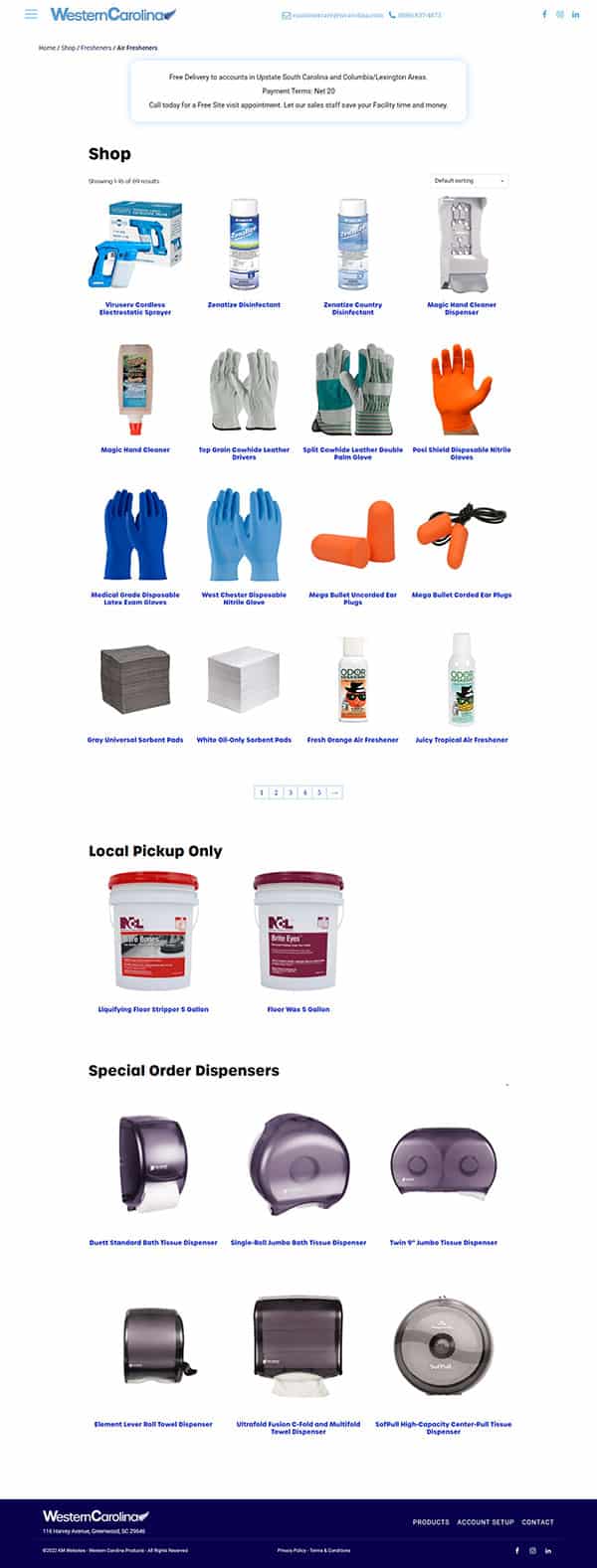 Western Carolina Products Shop Page