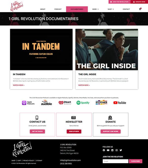 1 Girl Revolution Documentaries Page