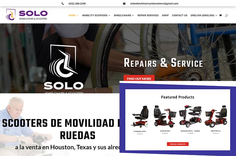 Solo Wheelchairs & Scooters Website Project